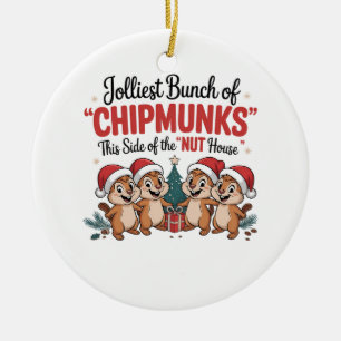 Jolest Bunch von Chipmunks Funny Rodents Xmas Keramik Ornament