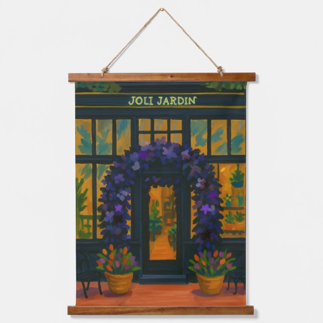 Joli Jardin  Wandteppich Mit Holzrahmen (Vorderseite)