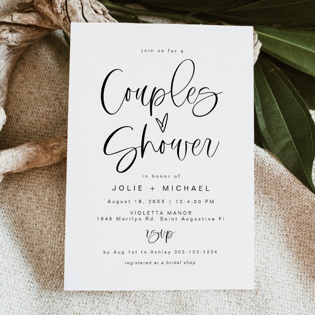 JOLIE Fun Typografie Minimalistisch Boho Couple Sh Einladung (Von Creator hochgeladen)