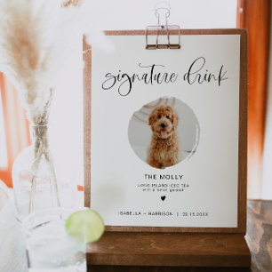 JOLIE Minimal Boho 1 Foto Pet Signature Drink Poster