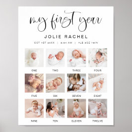 JOLIE Minimal Fun Boho Erstes Jahr Foto Meilenstei Poster