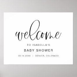 JOLIE Minimalistisch Boho Babydusche Willkommen Poster