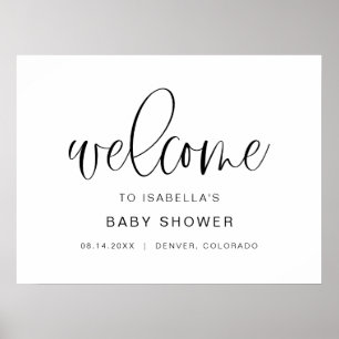 JOLIE Minimalistisch Boho Babydusche Willkommen Poster