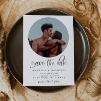 JOLIE Minimalistisch Boho Round Foto Save the Date