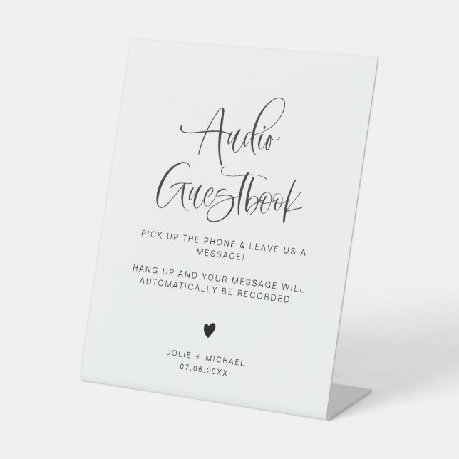 JOLIE Minimalistisch Boho Wedding Audio Guestbook  Sockelschild (Vorderseite)