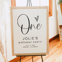 JOLIE Modern Boho One Heart First Birthday Willkom