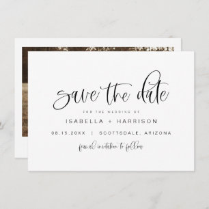 JOLIE Modern Minimalistisch Boho Foto Save the Dat Einladung