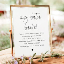 JOLIE Modern My Water Broke Baby Duschvorrichtung Poster