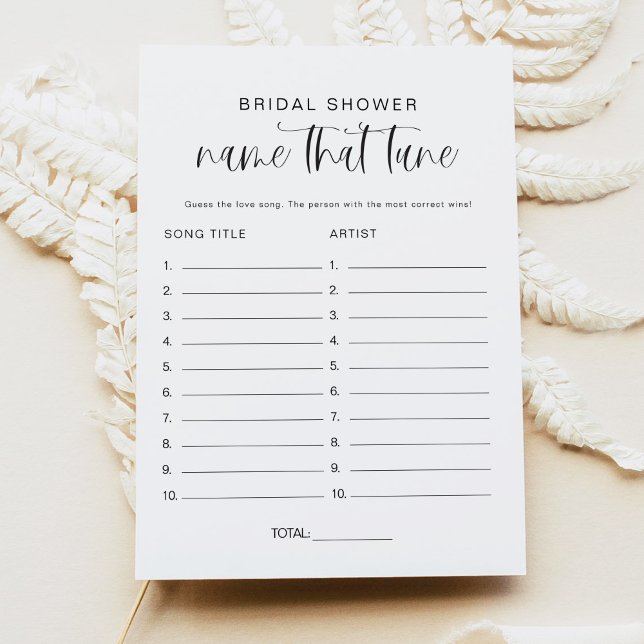 JOLIE Modern Name that Tunes Brautparty Game Einladung (Von Creator hochgeladen)