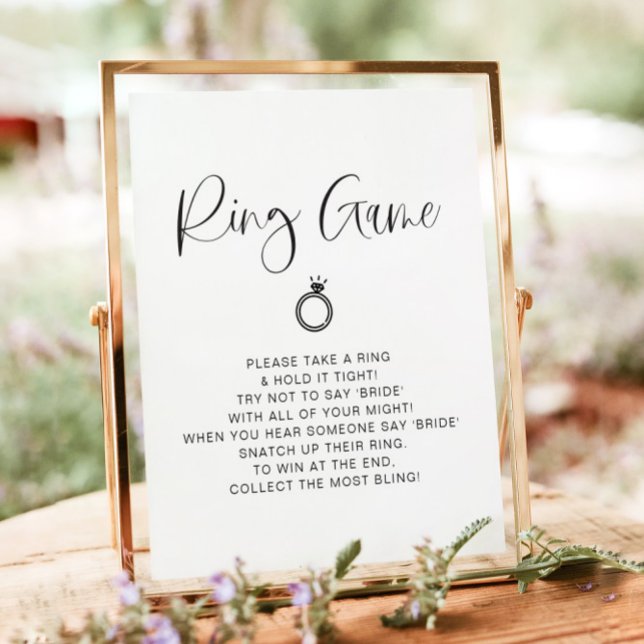 JOLIE Modernes Minimalistisch Ring Brautparty Game Poster (Von Creator hochgeladen)