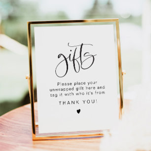 JOLIE Simple Typografy Unpacked Gifts Table Poster