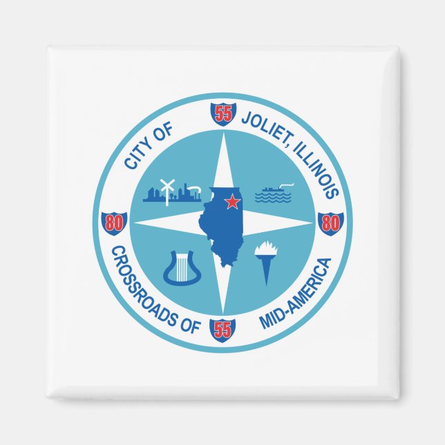 Joliet-Flagge (Illinois) Magnet (Vorne)