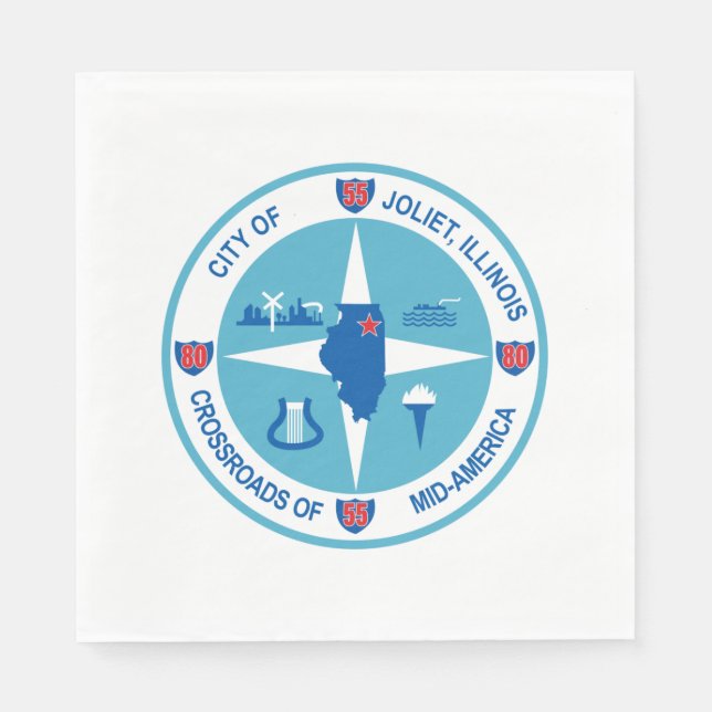 Joliet-Flagge (Illinois) Serviette (Vorderseite)