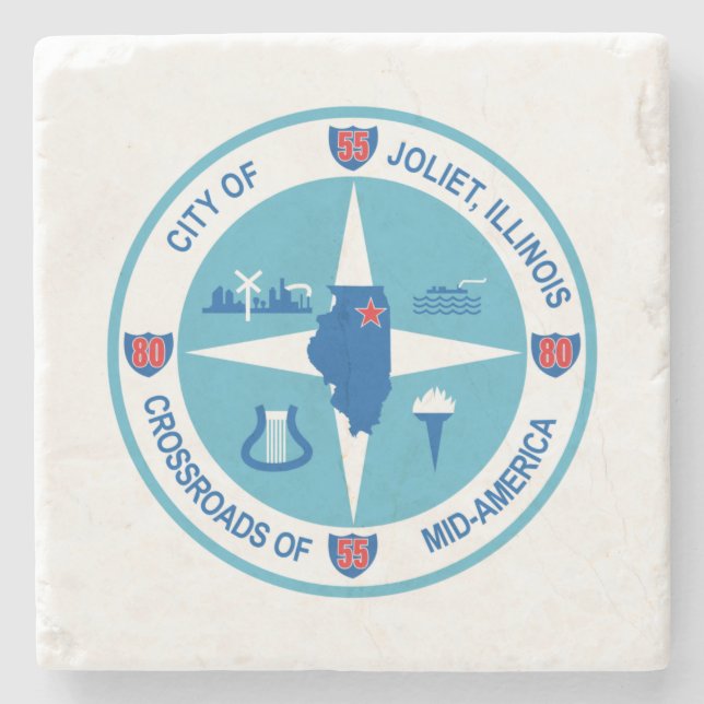 Joliet-Flagge (Illinois) Steinuntersetzer (Vorderseite)