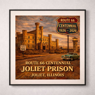 Joliet-Gefängnis Chicago Route 66 Poster