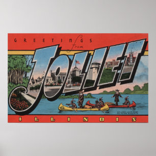 Joliet, Illinois - große Buchstabe-Szenen Poster