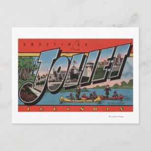 Joliet, Illinois - Große Buchstabenszenen Postkarte
