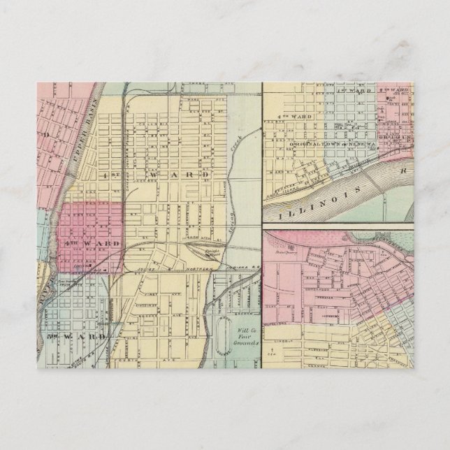 Joliet, Peru und Freeport Postkarte (Vorderseite)