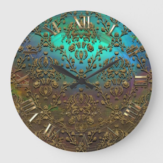 Jollain Damast Große Wanduhr (Vorderseite)