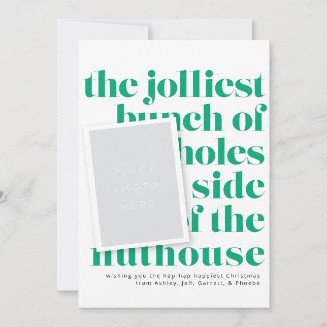 Jolliest Bunch Holiday Tradition Portrait Fotos Einladung (Vorderseite)