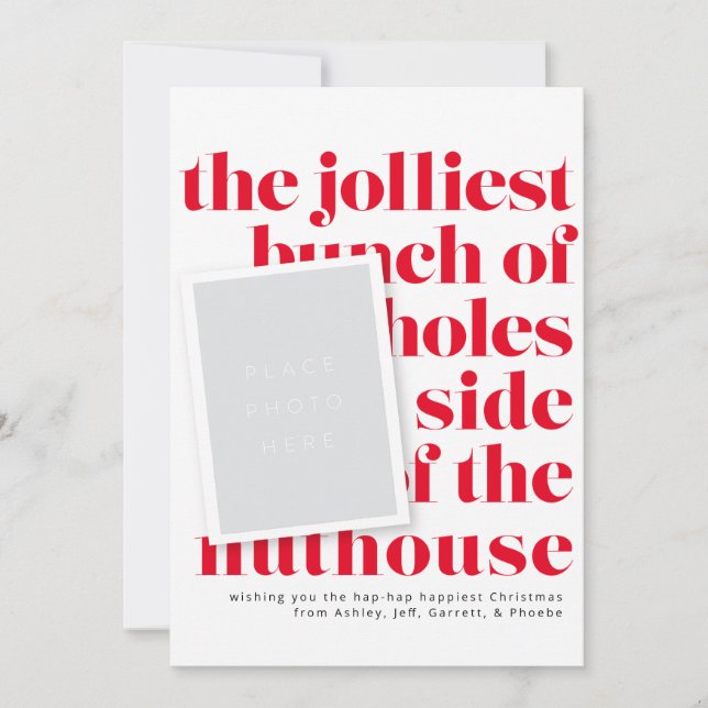 Jolliest Bunch Holiday Tradition Portrait Fotos Einladung (Vorderseite)
