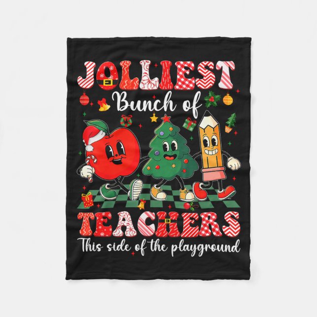 Jolliest Bunch Of Teachers Christmas Xmas Teacher  Fleecedecke (Vorderseite)