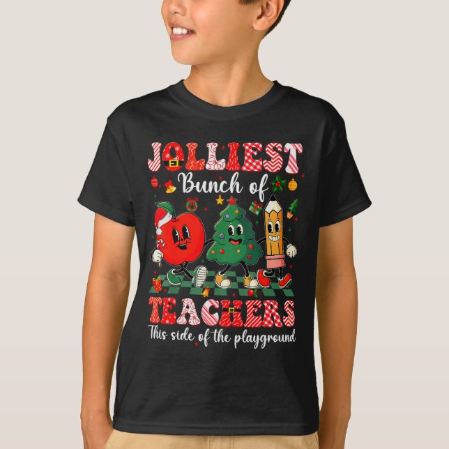 Jolliest Bunch Of Teachers Christmas Xmas Teacher  T-Shirt (Vorderseite)
