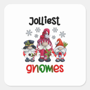 Jolliest Gnomes, Weihnachten mit meinen Gnomen T - Quadratischer Aufkleber