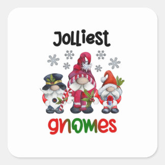Jolliest Gnomes, Weihnachten mit meinen Gnomen T - Quadratischer Aufkleber