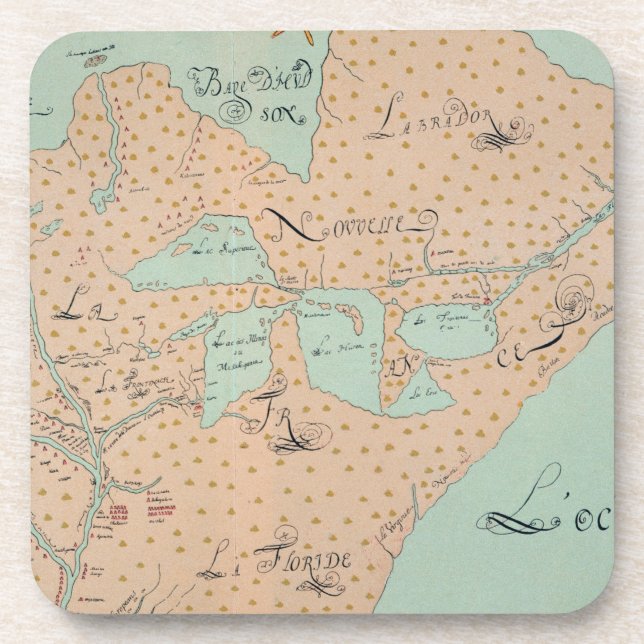 JOLLIET: NORDAMERIKA 1674 GETRÄNKEUNTERSETZER (Vorderseite)