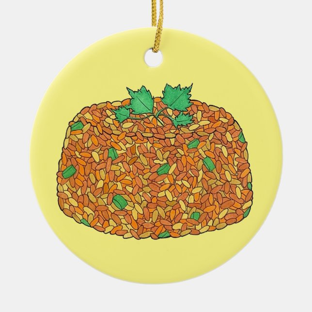 Jollof Rice Nigerian Ghanaian West African Food Keramik Ornament (Vorne)