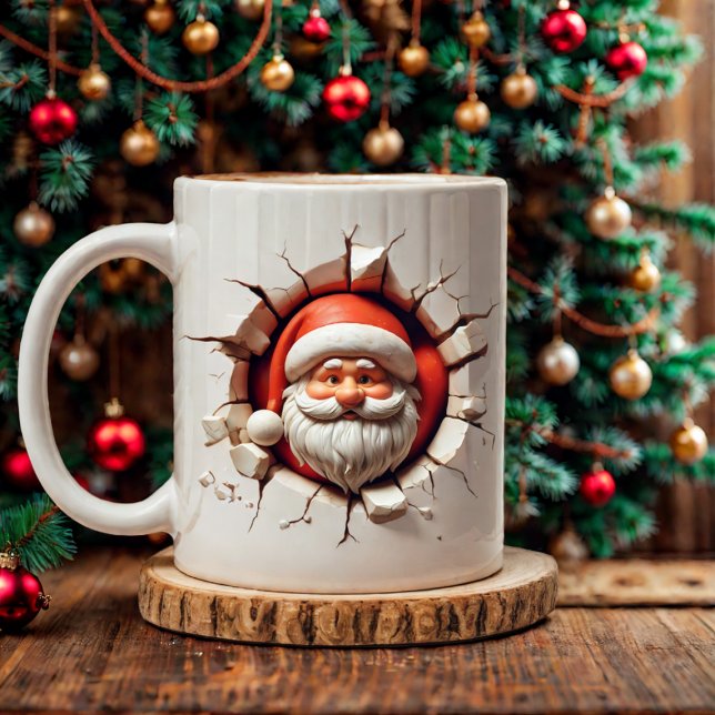 Jolly 3D Santa Claus Weihnachten - Funny Xmas Kaffeetasse (Von Creator hochgeladen)
