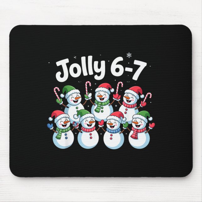 Jolly 6 7 Six Seven Meme Christmas Women Men Kids  Mousepad (Vorne)