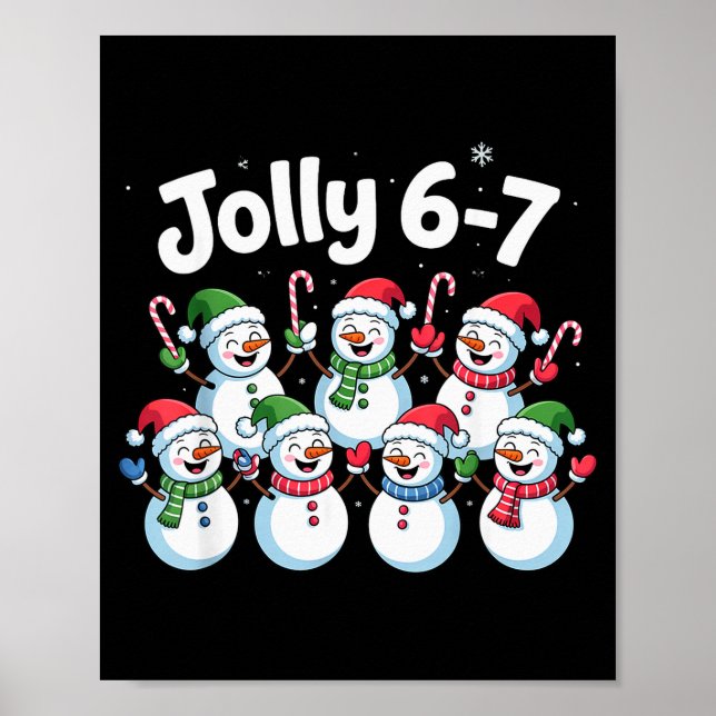 Jolly 6 7 Six Seven Meme Christmas Women Men Kids  Poster (Vorne)