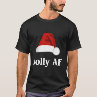 Jolly Af Christmas Weihnachtsmannmütze T-Shirt