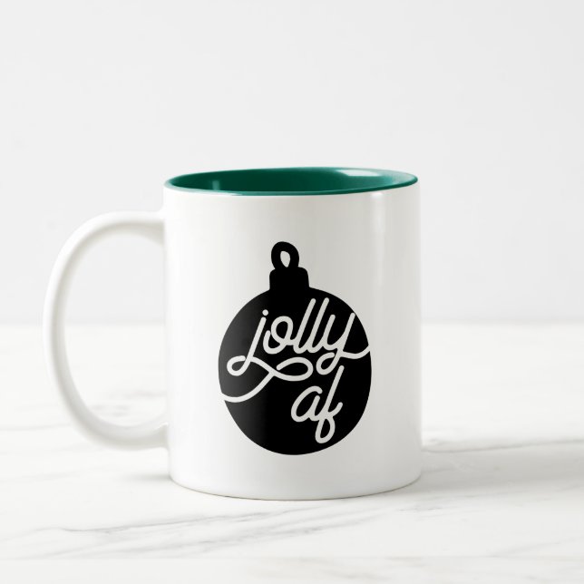 Jolly AF Christmas Zweifarbige Tasse (Links)