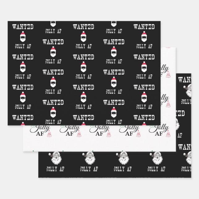 Jolly AF Funny Christmas Set Geschenkpapier Set (Set)