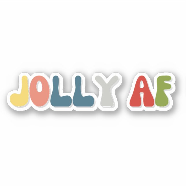 Jolly AF sarkastischer Retro-Schriftart Aufkleber (Vorderseite)