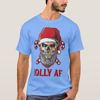 Jolly AF Skeleton Weihnachtsmannmütze Candy Crew M T-Shirt