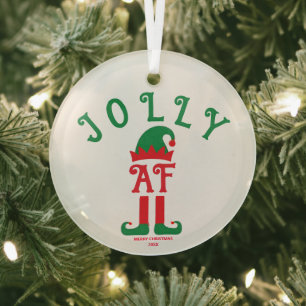 Jolly AF - Weihnachtsschmuck, Helferelf des Weihna Ornament Aus Glas