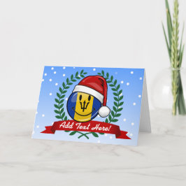 Jolly Barbados Flag Weihnachtsstil Feiertagskarte