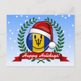 Jolly Barbados Flag Weihnachtsstil Feiertagspostkarte