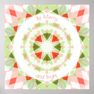 Jolly Be Merry und Bright Red Green Weihnachtsster Poster