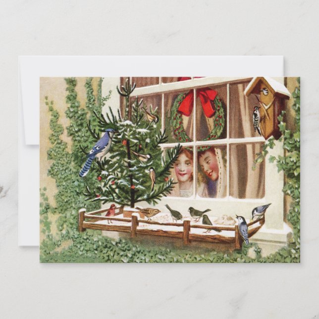 Jolly Birds Christmas Holiday Card Feiertagskarte (Vorderseite)