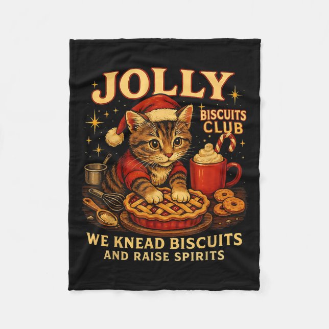 Jolly Biscuits Club We Knead Cat Xmas  Fleecedecke (Vorderseite)