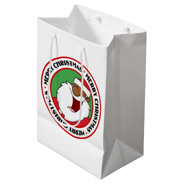 Jolly Black Saint Nicholas 2 Mittlere Geschenktüte (Vorderseite Schrägansicht)
