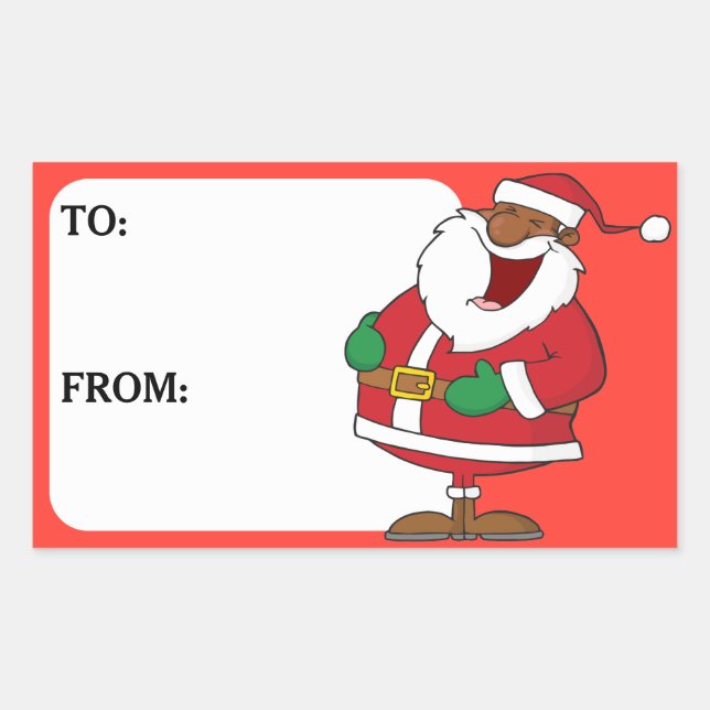 Jolly Black Saint Nicholas Gift Tag Sticker (Vorderseite)