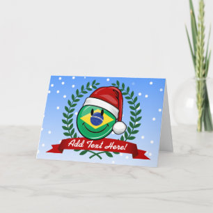 Jolly Brazilian Flag Weihnachtsstil Feiertagskarte