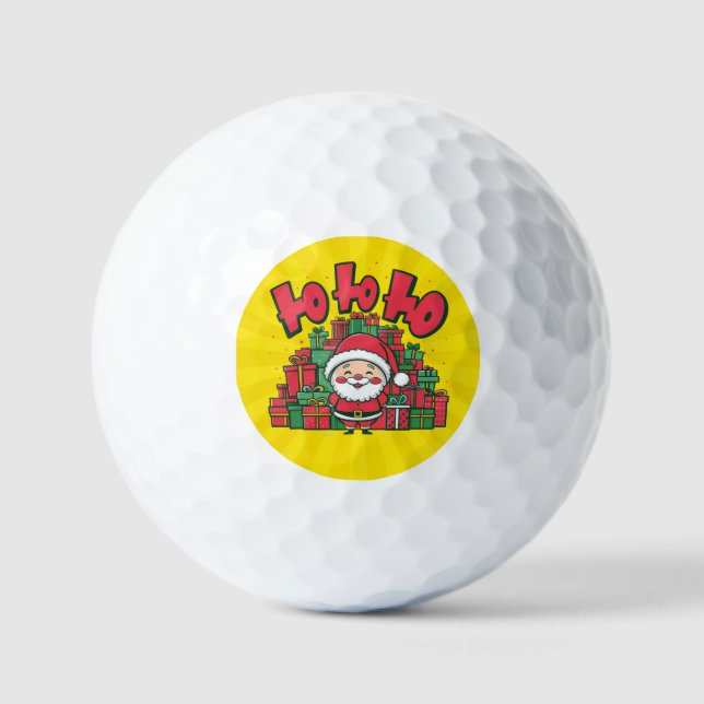Jolly Cartoon Santa Christmas-67748 Golfball (Vorderseite)
