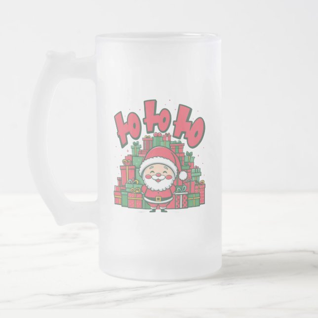 Jolly Cartoon Santa Christmas-67748 Mattglas Bierglas (Links)